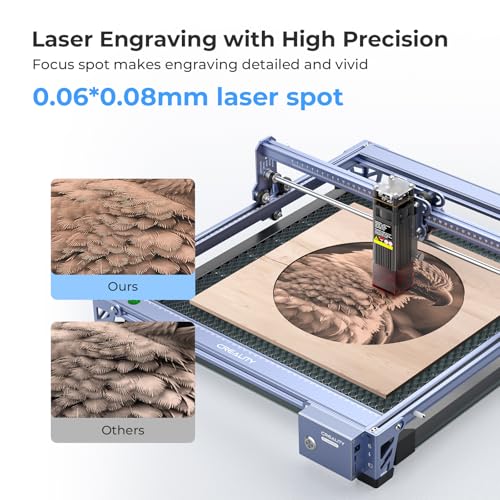 Image of Creality Falcon 10W Laser Engraver Machine with Honeycomb Laser Bed 500x500, 10000mm /min, 0.06mm Laser Cutter for Wood, Acrylic, and Metal, Easy Setup, Ready to Work Out of The Box
