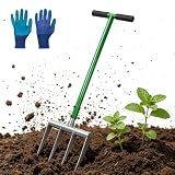 CPROSP Larghezza di Lavoro 4 Dentis 107cm Forca da Giardino con Manico a T