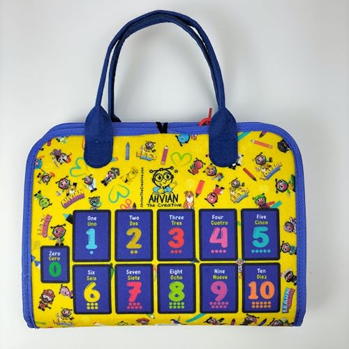Image of Sensory Activity Boards for Autism, ADHD, SPD (Sensory Processing Disorder) - Social Emotional Learning - Buckles Buttons Shoelace. Montessori Motor Skills - Travel (Numbers)