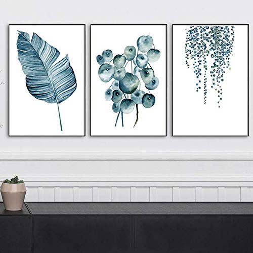 Lámina botánica Lámina azul Flor Cartel Arte pared