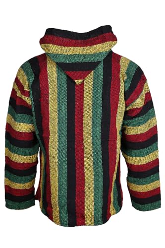 Baja Joy Eco-Friendly Pullover Hoodie Woven Striped Baja Rasta3