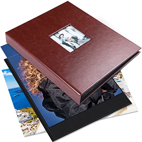 Nescl 888888153-US 8X10 Small Photo Album 52 Pockets, Pu Leather Cover Album Acid Free Top Load Scrapbooks Albums Book 8X10 cover