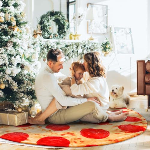 Image of Bnuitland 71 Inches Pizza Funny Blanket, 300 GSM Double Sided Giant Funny Novelty Realistic Food Blanket for Adults and Kids, Super Soft Flannel Throw