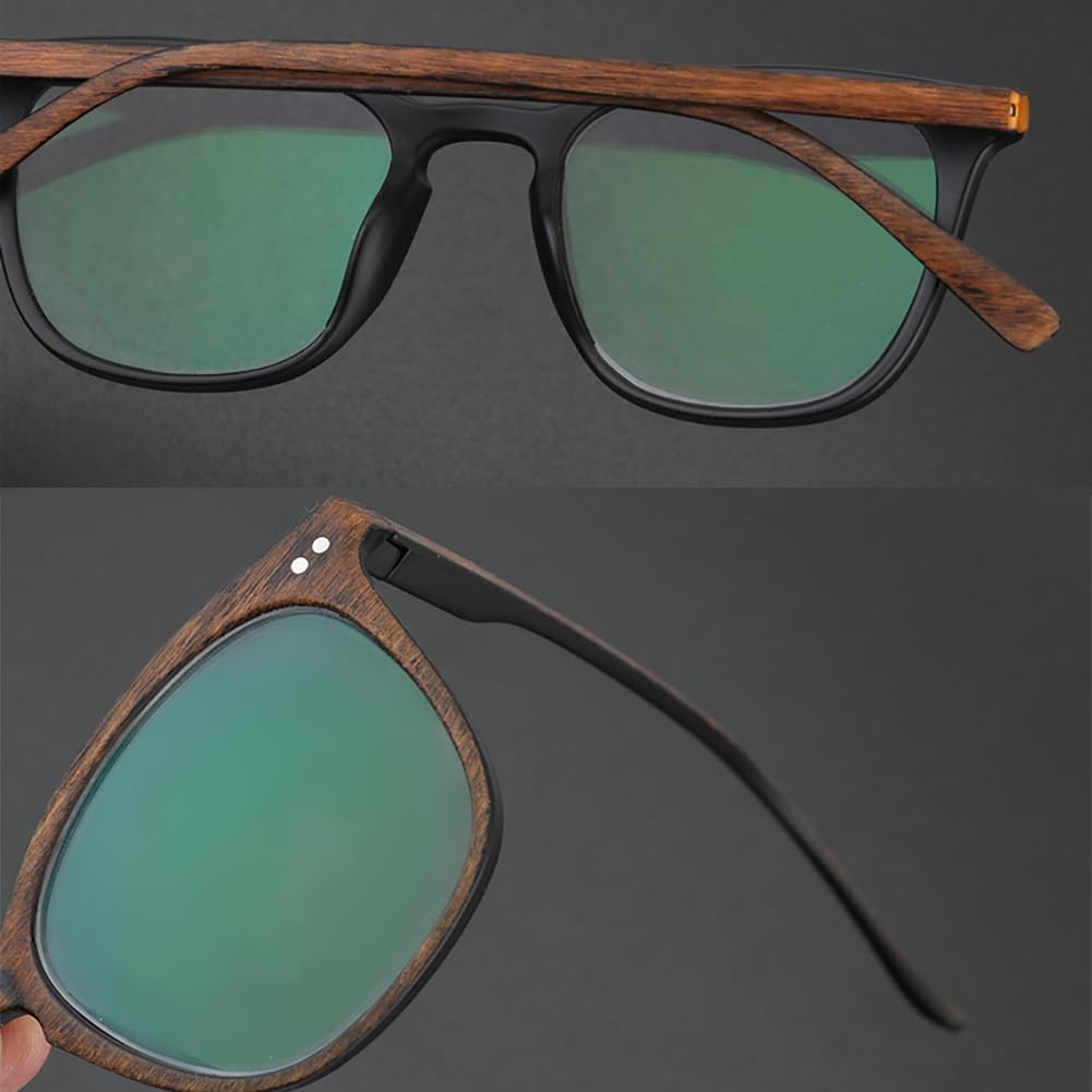 JIETIAN Gafas de presbiopía fotocrómica Inteligentes de los Hombres, Marco Ultra Ligero Retro HD Lector al Aire Libre / UV400,01,+2.0