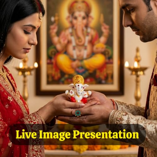 Image of Multicolor Ganesh Idol for Car Dashboard Glossy Finish Lord Ganesha Murti Small Decorative Statue for Home Temple Office Desk Spiritual Decor Gift