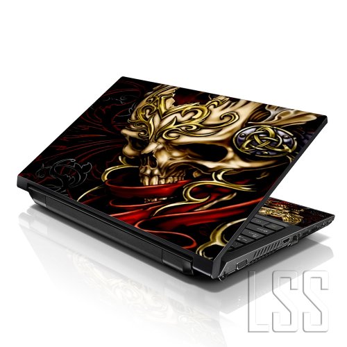 Image of LSS 17 17.3 Inches Laptop Notebook Skin Sticker with 2 Wrist Pads - Reusable Cover Protector Vinyl Sticker Cover Decal Fits 17 inch - 19 inch HP Asus Acer Samsung - Skull Pattern