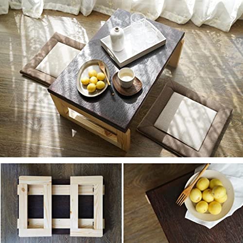 Table basse pliable bois marron pour optimiser un studio