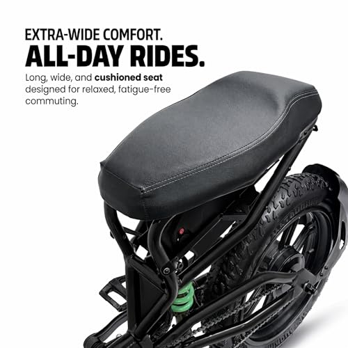 Image of Velzi Electric Cycle for Adults | Fat Tyre E-Bike | Dual Suspension | 25 km /h Top Speed | Comfortable Upright Ride | Stylish Urban Commuter Electric Bicycle (Onyx Black)