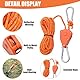 4 Stück 4 mm Verstellbarer Seil Ratsche, 5 m Abspannseile mit seilspanner, Einstellbare Ratchet Hanger, Zeltschnur, Reflektierende Abspannseile für Sonnensegel Wandermarkise Picknicks (Orange)