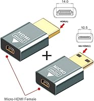 Vista 2 de xiwai 2 unids/set compatible micro HDMI hembra a mini macho y HDMI 1.4 adaptador macho 4K @60hz