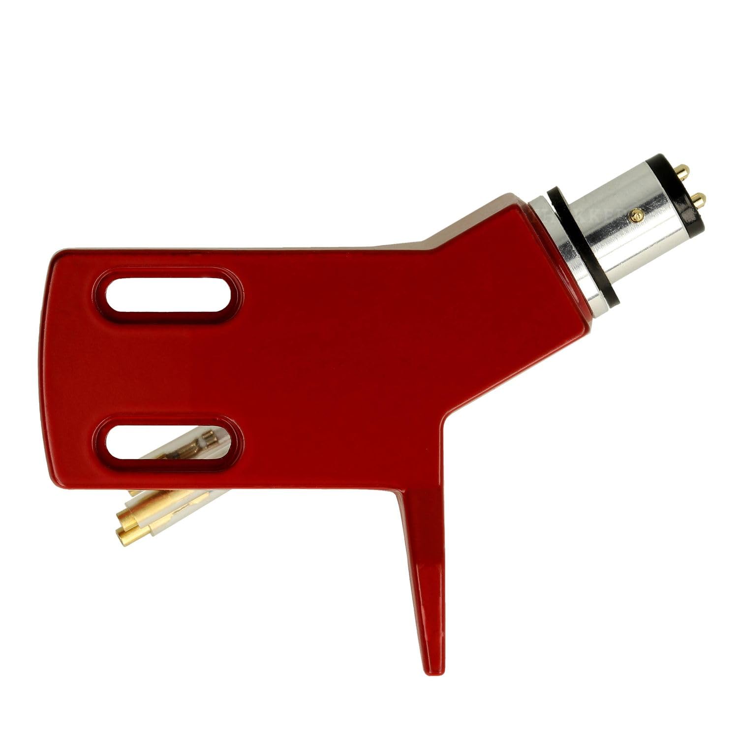 THAKKER CHS-13 - abgewinkeltes Headshell aus leichtem Aluminium - rot | SME Anschluss | für gerade Tonarme | inkl. Headshell-Kabel