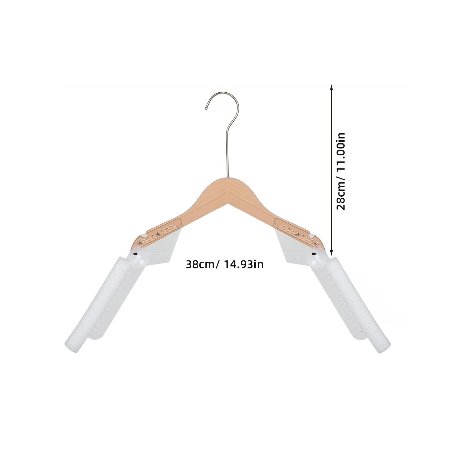 Appendiabiti per Abbigliamento in Legno con Regolazione Larghezza e Spalle, Supporto Stabile e Facile da Montare, per Fotografia di Gonne e Giacche