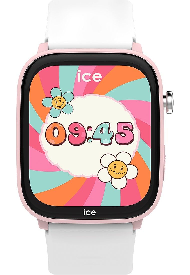ICE-WATCH - ICE smart junior 3.0 Find My Pink White - Girl's geolocatable smartwatch with silicon strap - 024549 (1.75 inches)