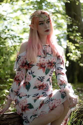 image for MOSTORY Renaissance Fairy Flower Crown - Elf Crown Woodland Headpiece 