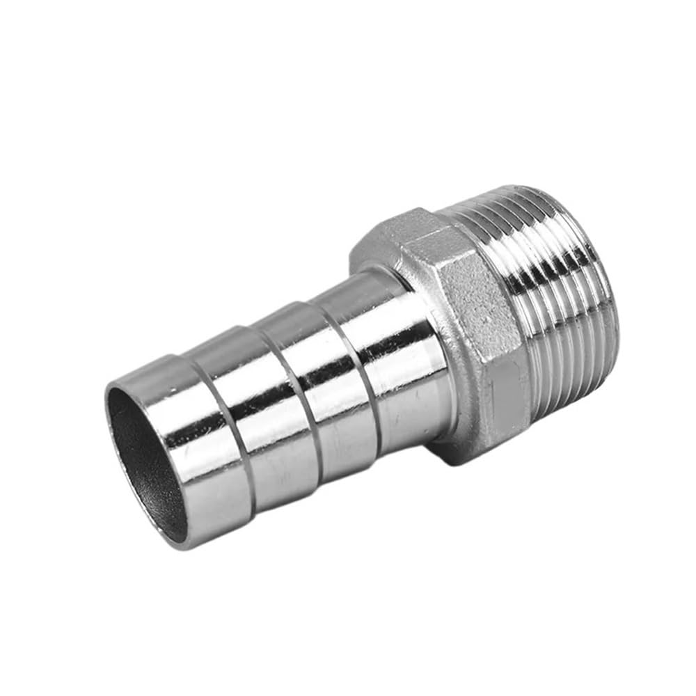 304 Stainless Steel Barbed Fitting, SS304 Stainless Steel Male Thread Pagoda Hose Barb Connector, Multiple Sizes(50MM*2INCH)