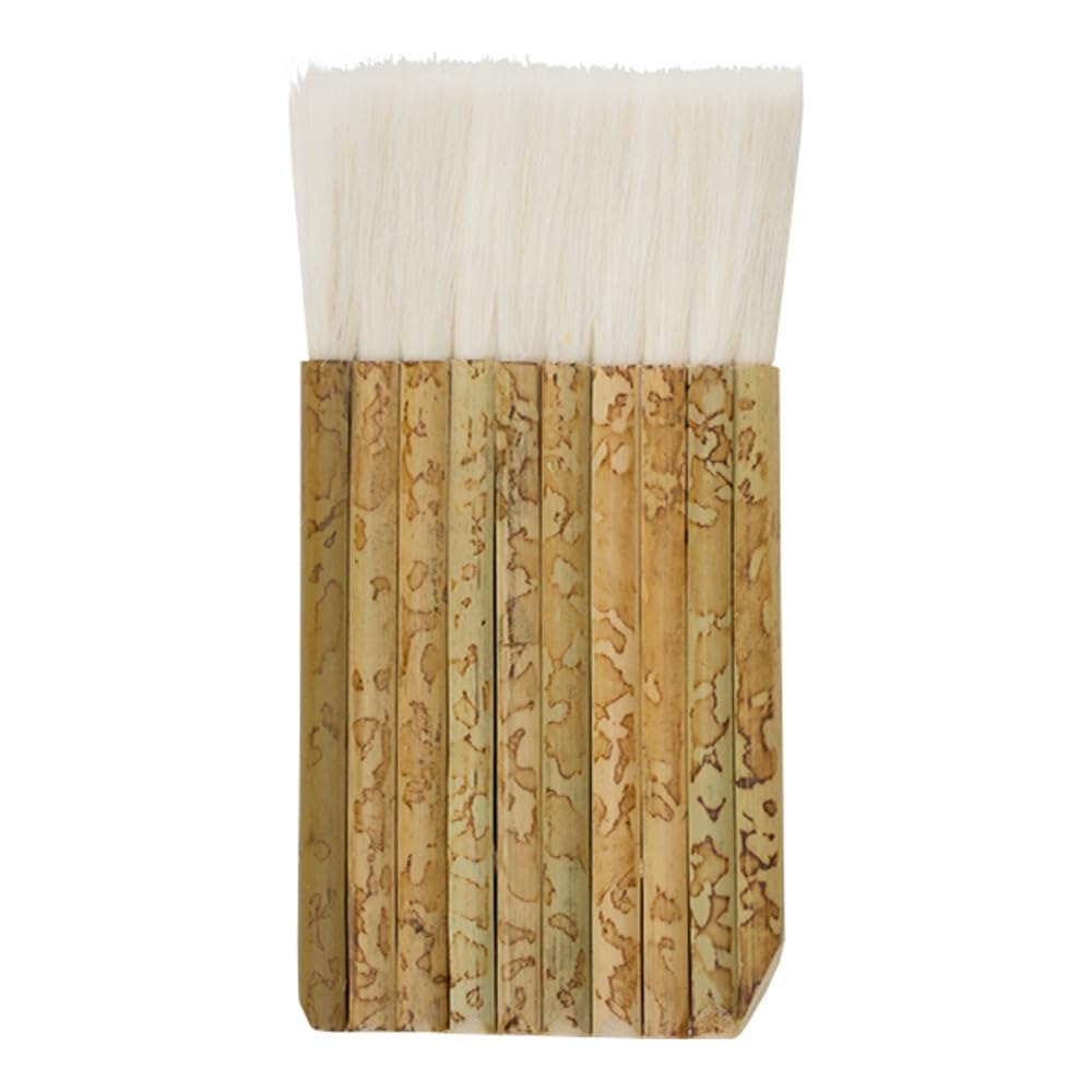 Yasutomo Sheep Hair Short Bamboo Handle Hake Brush, 3-1/4 in