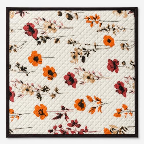 Image of Homerz Premium Reversible Bed Server | 30x30 Inch Quilted Waterproof Fabric | Foldable Dining Mat for Bed, Sofa & Floor Use (Geopop, 30x30)