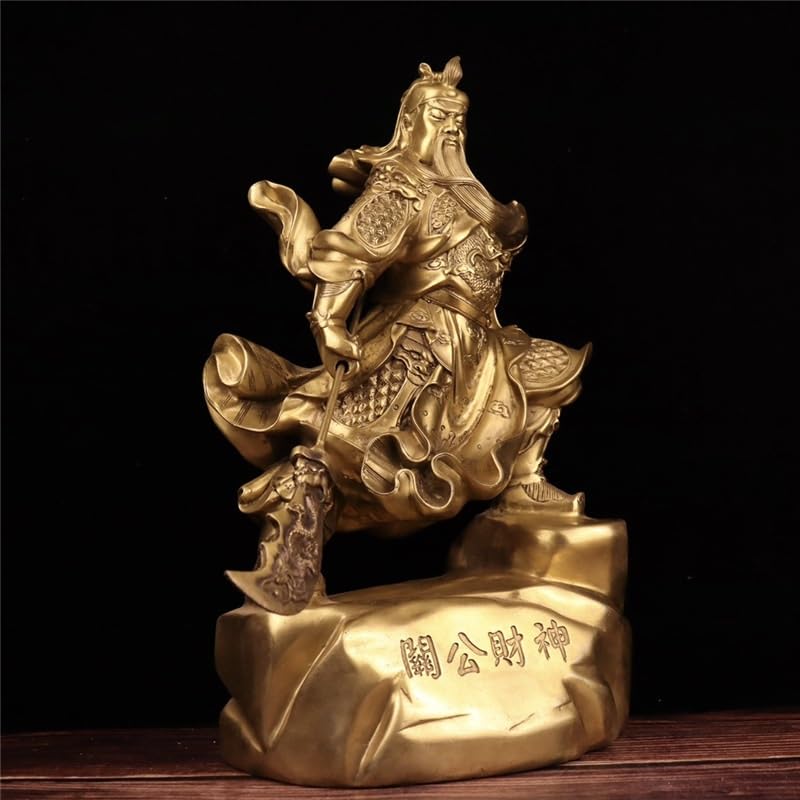 Figurka Buddy do wnętrz mosiężne rzemiosło Guan Gong ozdoby posąg Buddy Bóg bogactwa kasa sklepowa Feng Shui dekoracja medytacyjna statuetka buddy rzeźba