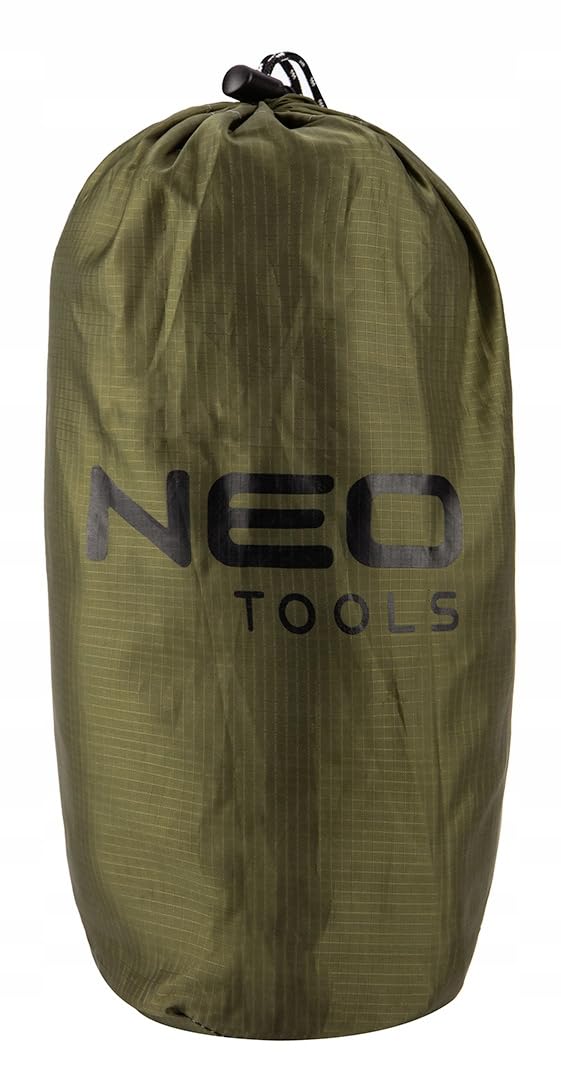 NEO TOOLS Bâche de tente, 360 x 290 cm, imperméable, légère, avec œillets, 4 piquets et 6 cordes, protection contre la neige, la pluie, légère et compacte, pour hamac, camping, randonnée, pique-nique,