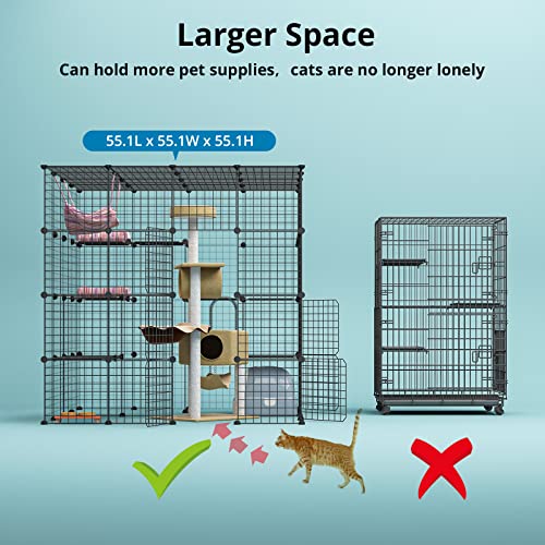 Eiiel Large Cat Cage Indoor Cat Playpen Metal Wire Kennels Crate Small Animal Cage for Kitten Guinea Pig, Bunny and… - Image 3
