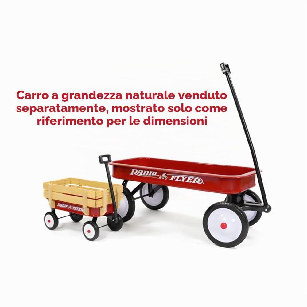 Radio Flyer Il mio primo carretto in acciaio e legno, Carretto giocattolo bambini rosso, Per bambini dai 18 mesi
