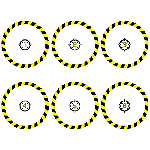 Libima 6 Pcs Objective Point Markers PVC Round Objective Marker Black and Yellow Gaming Accessory, Miniature Not Included
