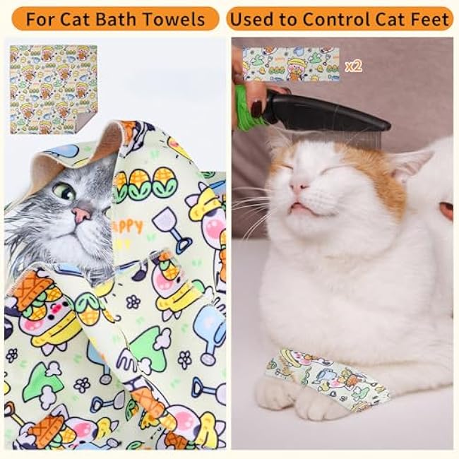 Cat Wrap for Grooming,Cat Wrap for Cutting Nails,Self-Adherent Soft Cat Blanket£¬Restrain The Cat to Keep Calm,Anti-Bite, Anti-Scratch, Wrap Anti-Escape Grooming Bags for Cats (Within 9lbs)-dMjo56GK