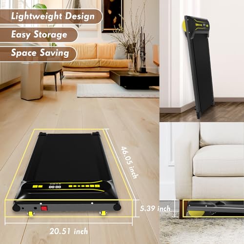 Image of Walking Pad Running Machine Walking Machine for Home Under Desk Treadmill with LED Display and 12 Preset Programs 2.25HP Portable Treadmill Jogging Machine for Office Small Space by FANOFUN