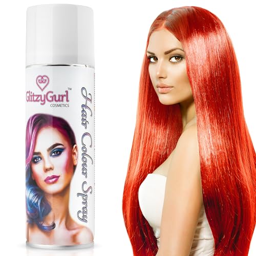 Hair Colour Spray 125ml Temporary Hair Kids Adults Halloween Temporary Dye Made in UK (Fluo Red)