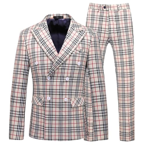 Costume trois pièces à carreaux pour hommes ensemble chic Ulnomio