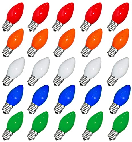 Bombillas C7 con base E12 de filamento tradicional y 5W en pack multicolor Couah 2