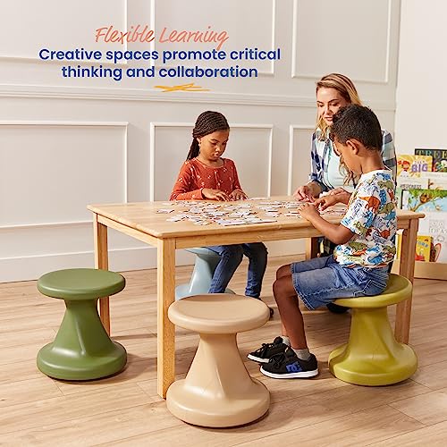 Image of ECR4Kids Twist Active Wobble Stool, 14in Seat Height, Classroom Furniture, Hunter Green