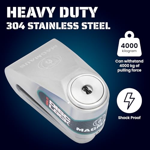 Image of Magmaus MBL05 [Never-Rust] Disc Brake Lock - [High Security] [304 Stainless Steel] - Weatherproof - Reminder Cable - Suitable for Motorcycles, Mopeds, Bikes