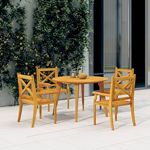 Xichuzi Sillas de Comedor de jardín 4 uds, Sillas Terraza, Sillas Terraza Exterior, Sillas Exterior, Butaca De Exterior, Silla Playa, Madera Maciza de Acacia