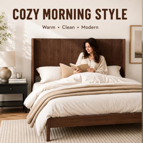 Image of Queen Size Headboard with Adjustable Metal Brackets