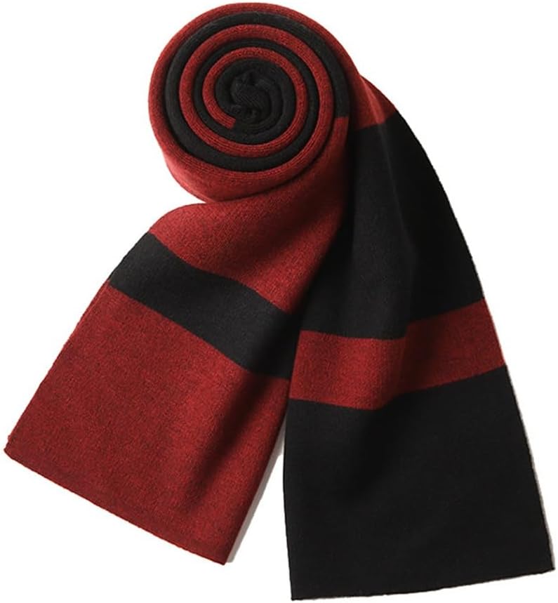 HBJWOV Knitted Scarf Men's Autumn And Winter Thick Business Scarf Versatile And Warm