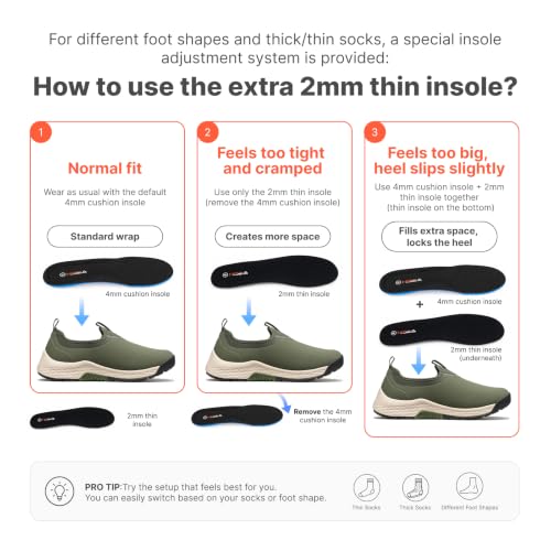 HISEA Ankle Rain Boots for Men, Slip-On Waterproof Walking Shoes with Arch Support, Comfortable Mens Chelsea Garden Shoe for Traveling Outdoor — view 4