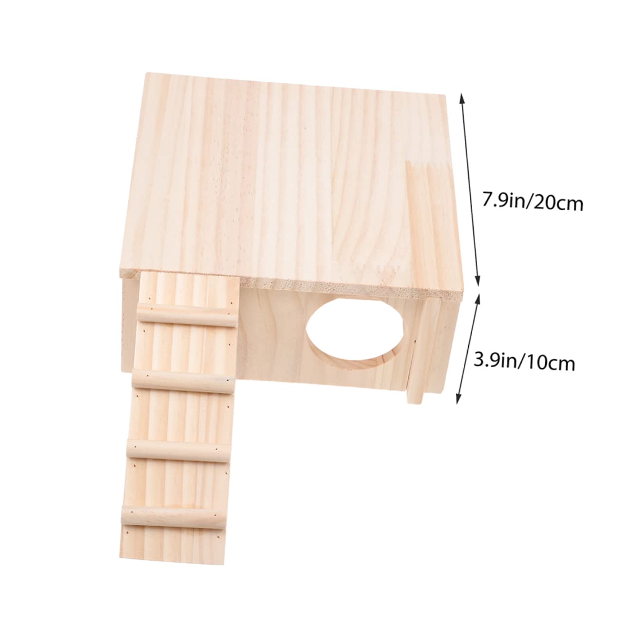 CORHAD 1Set Delicate Wooden House with Ladder Cozy Hideout for Dwarf Hamsters Mice Pets Durable Wear Design Hamster Home Present Option