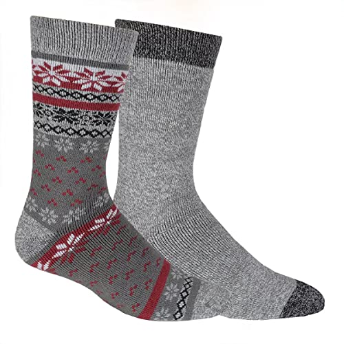 Men's Columbia Medium-Weight Fleece-Lined Thermal Crew Socks (GREY FAIRISLE)