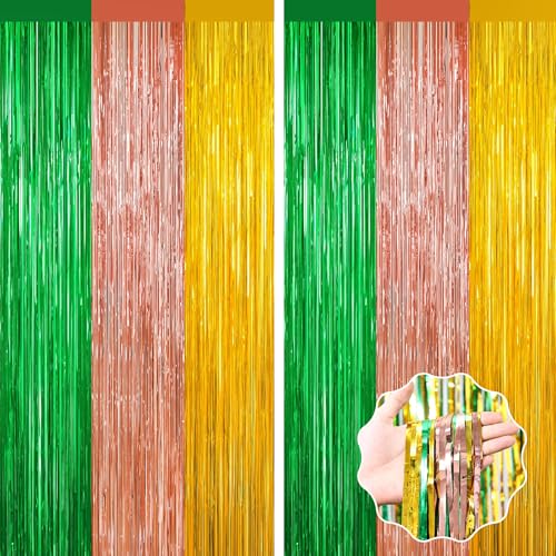 Image of GCB 2Pack Blue Red Foil Curtain Backdrop Blue Metallic Tinsel Foil Fringe Curtains Photo Booth Props for Birthday Wedding Engagement Baby Shower Bachelorette Xmas Holiday Celebration Party Decors