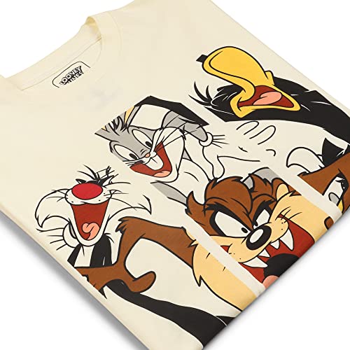 Image of Free Authority Looney Tunes Printed Regular Fit Yellow Cotton Men's T-Shirt