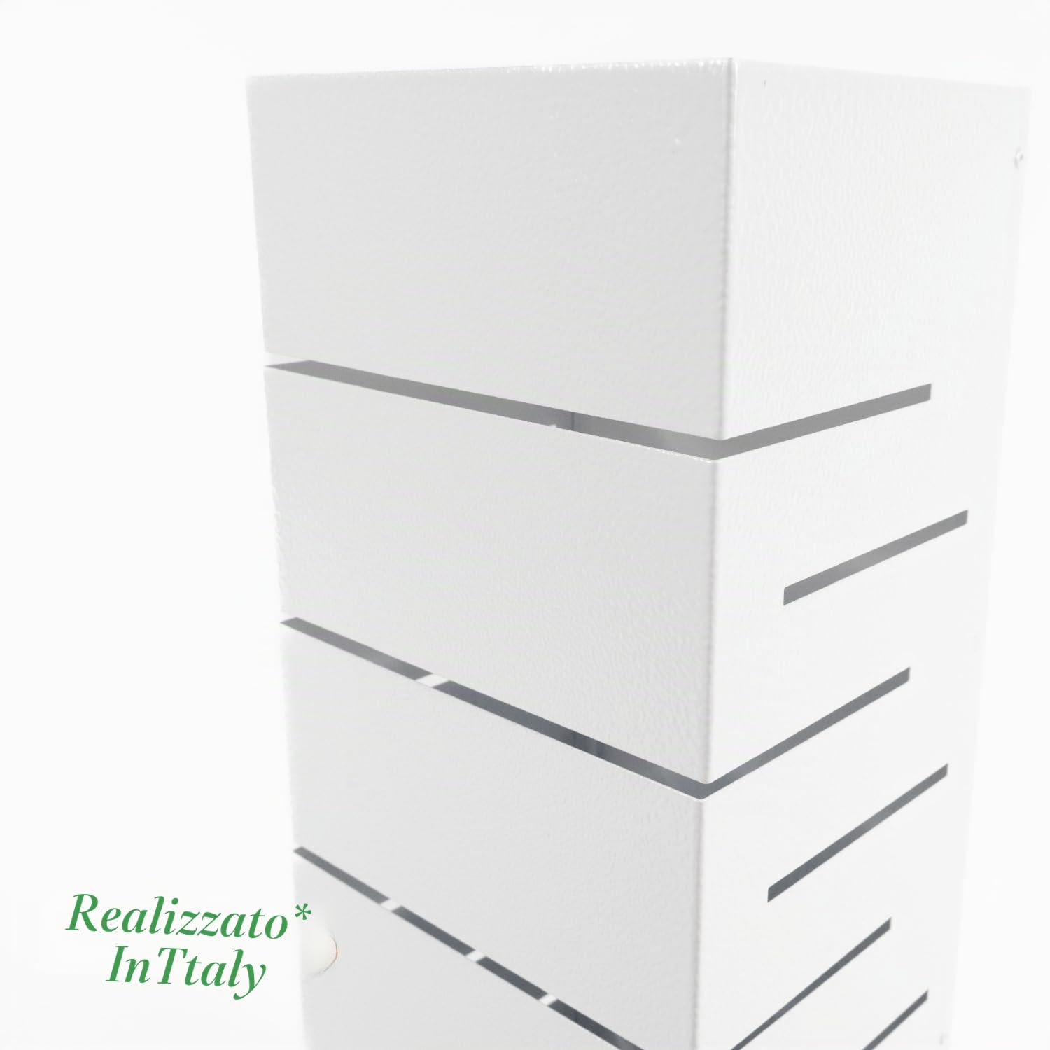 MOHOME Portaombrelli da Interno Metallo Bianco Resistente Made in Italy Premium Quality Porta Ombrelli da Ingresso Robusto 18 x 15 x 50 cm Design Moderno Casa Ufficio