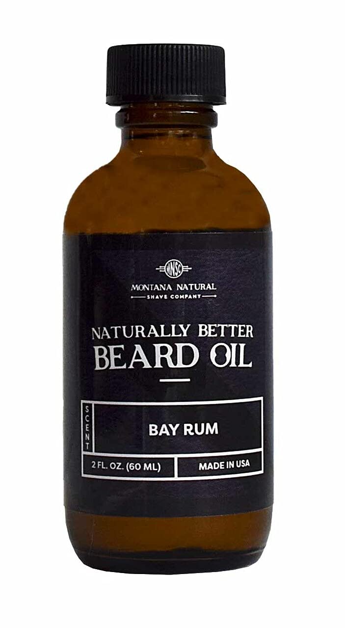 MNSC Bay Rum Naturally Better Beard Oil & Conditioner - Softens, Smooths, & Strengthens Beard Growth, Hypoallergenic, All-Natural, Plant-Derived, Made in USA