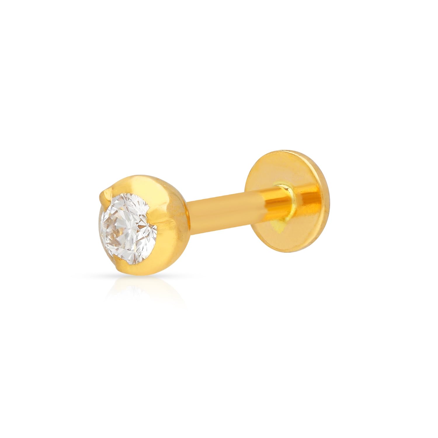 Real Diamond Nose Pin for Women | 22k BIS Hallmark Gold and IGI Certified Diamond Nose Stud for Women and Girls with Piercing