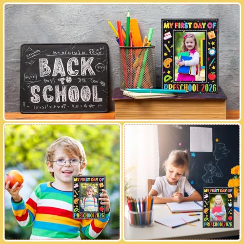 Image of FLYAB My First Day of Preschool Picture Frame - 2026 My 1st Day of Prschool Pre-K Kindergarten Photo Frame First Day of Preschool Gifts for Kids Boys Girls Back to School First Day of School Gifts