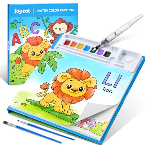 JoyCat album da colorare per bambini, set di pittura ad acquerello per bambini dai 3-5 ai 4-8 anni,attività di disegno artistico e artigianale, regalo di compleanno per ragazzi e ragazze(Blue)