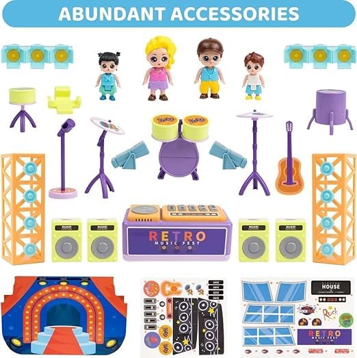 SKYBUCKET dollouse Boat Play Set, Deforming Kidsoy Ship with Sound, Lights, dollnd Accessories for Disco Stage, Little People Pretend Play Birthday Gift Toys for Girls nd Boys to 8+ Year 4