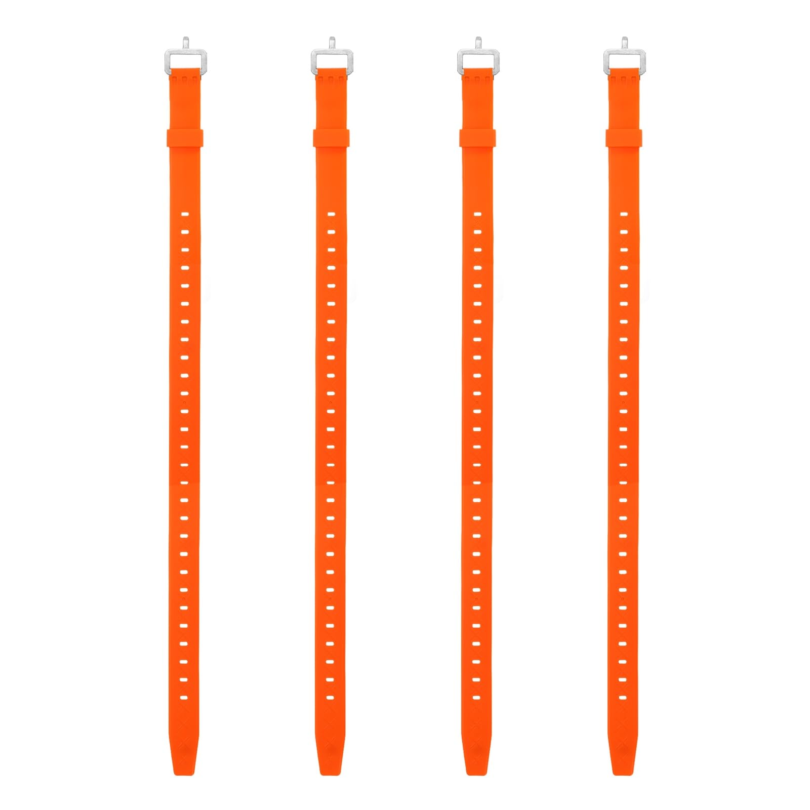 4 Pcs Silicone Tie Down Strap, 35cm / 14 inch Versatile Wear Resistant Silicone Securing Strap with Metal Buckle for Luggage Binding Outdoor Equipment Sorting,Black — view 8