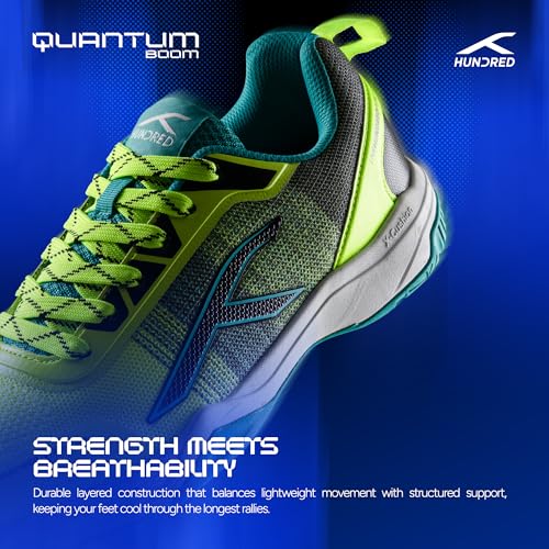 Image of Hundred Quantum Boom Unisex Non-Marking Court Shoes | Badminton, Pickleball, Table Tennis & Other Indoor Sports | Lightweight, Cushioned Grip