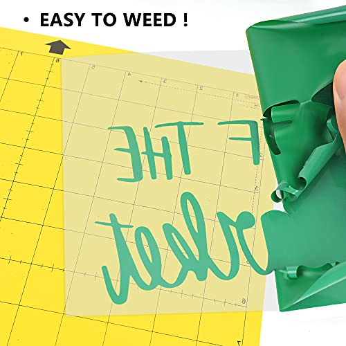 Image of RENLITONG Green Iron on Vinyl - 12Inch by 5ft Roll HTV Heat Transfer Vinyl for T-Shirt HTV Rolls for All Cutter Machine - Easy to Cut & Weed for Heat Transfer Design